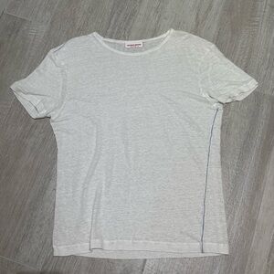 Orlebar Brown linen White T-Shirt with Blue Stitching size medium